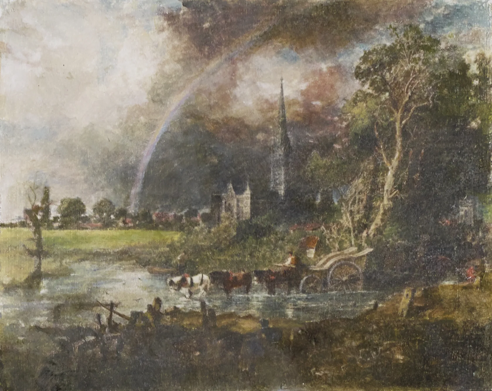 Juan Araujo Salisbury Cathedral from Meadows - glass study, 2018
