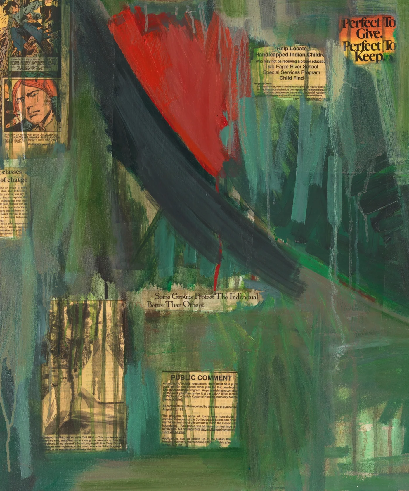 Jaune Quick-to-See Smith, I See Red: Indian Heart, 1993