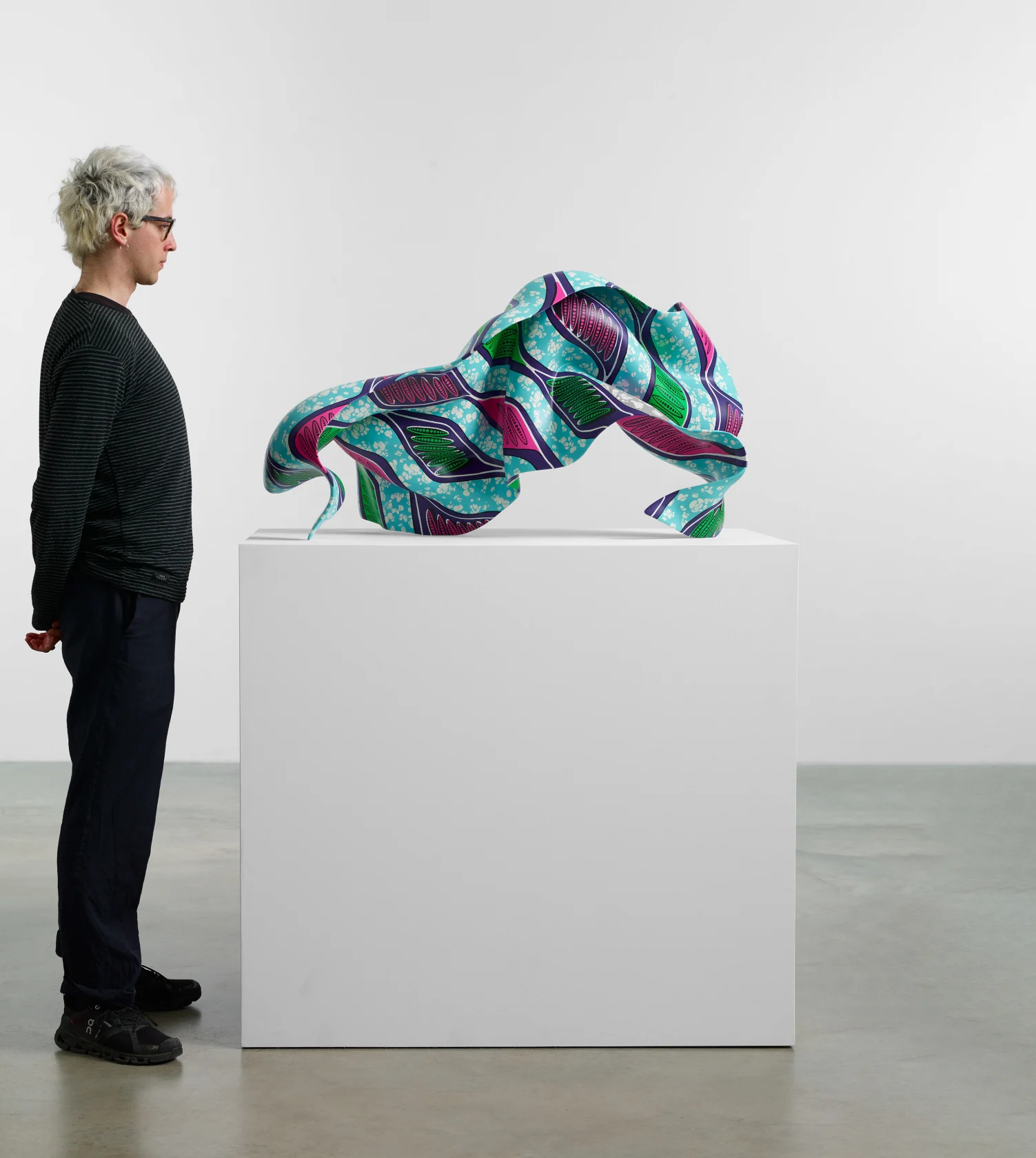 Yinka Shonibare Bronze (Pink, Turquoise & Green), 2021