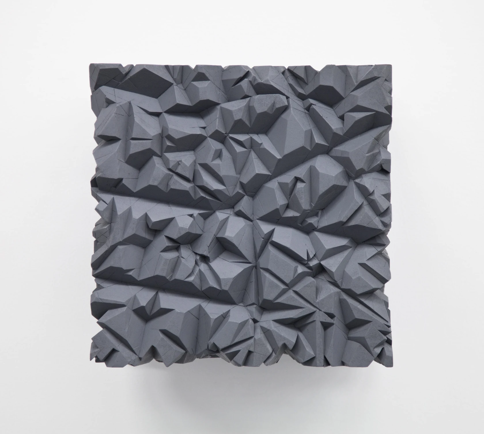 Tom Friedman, Untitled (Grey Cube on Wall), 2015