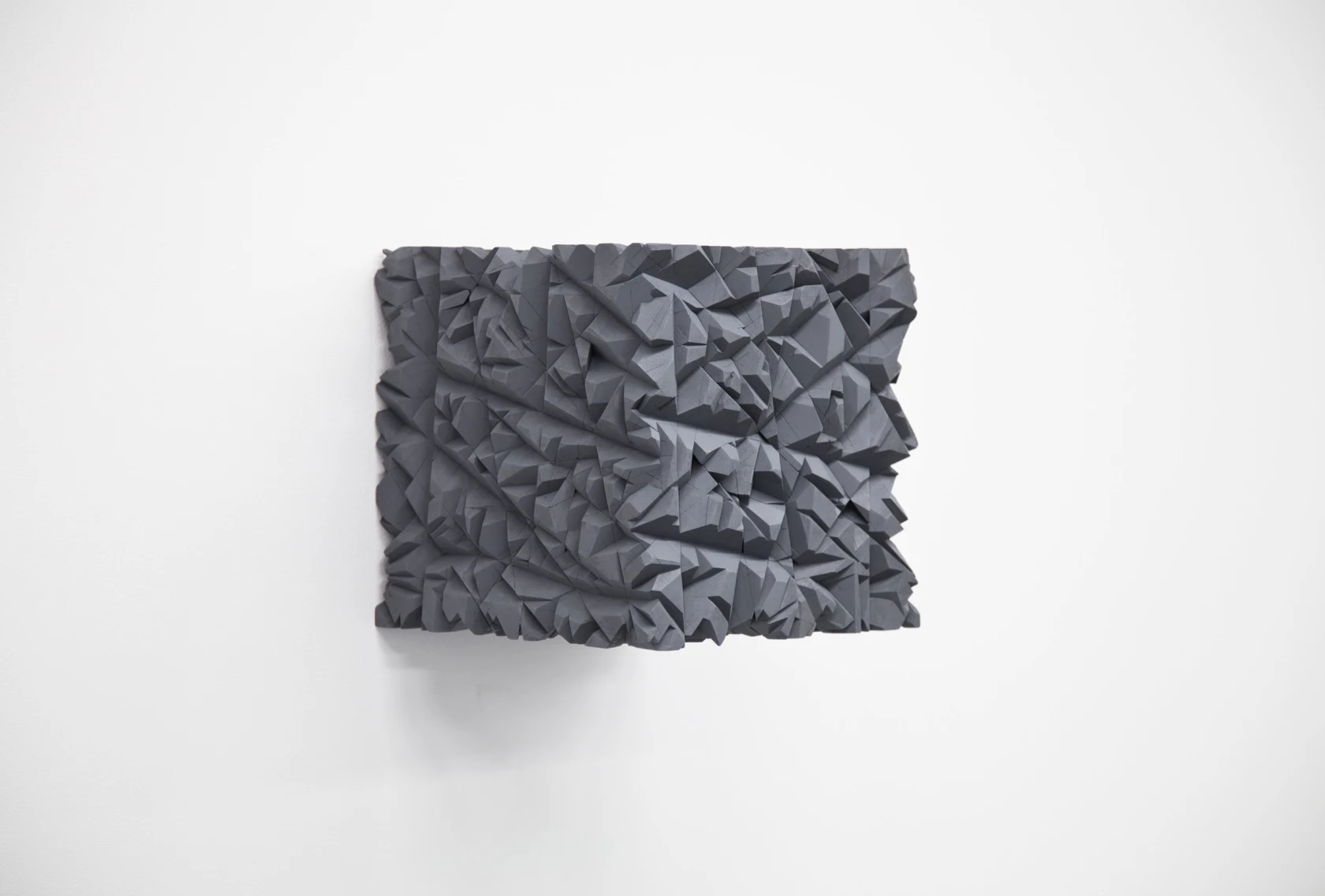 Tom Friedman, Untitled (Grey Cube on Wall), 2015