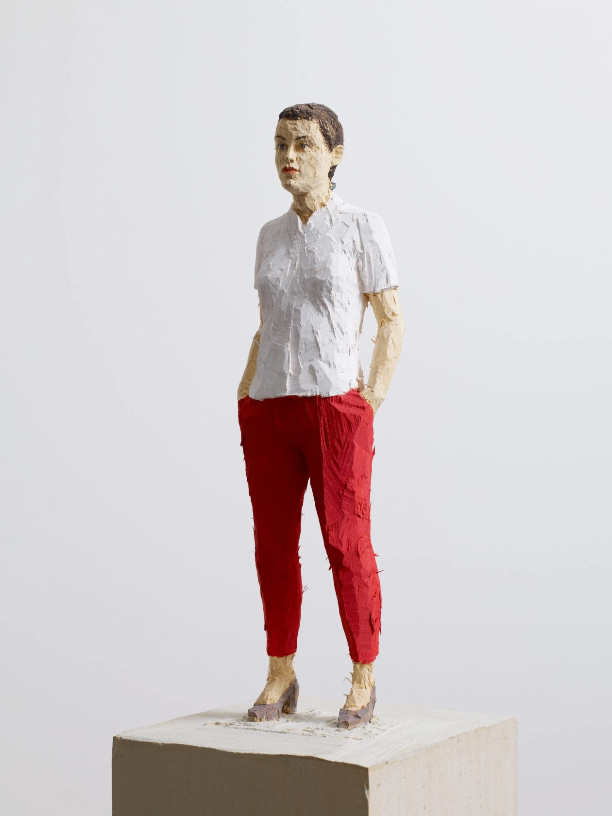 Stephan Balkenhol, Woman with Red Trousers, 2013