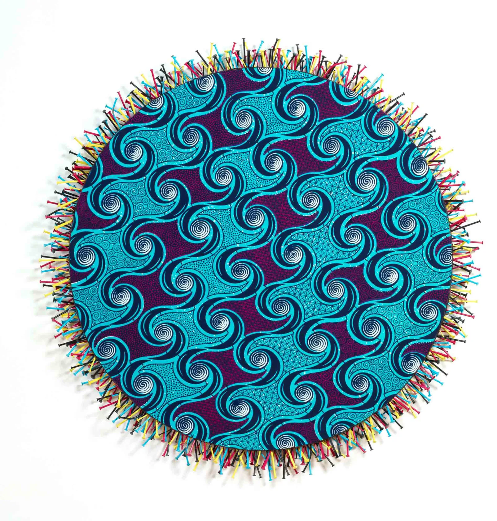 Yinka Shonibare, Circular Fetish Painting with Nails 2, 2012