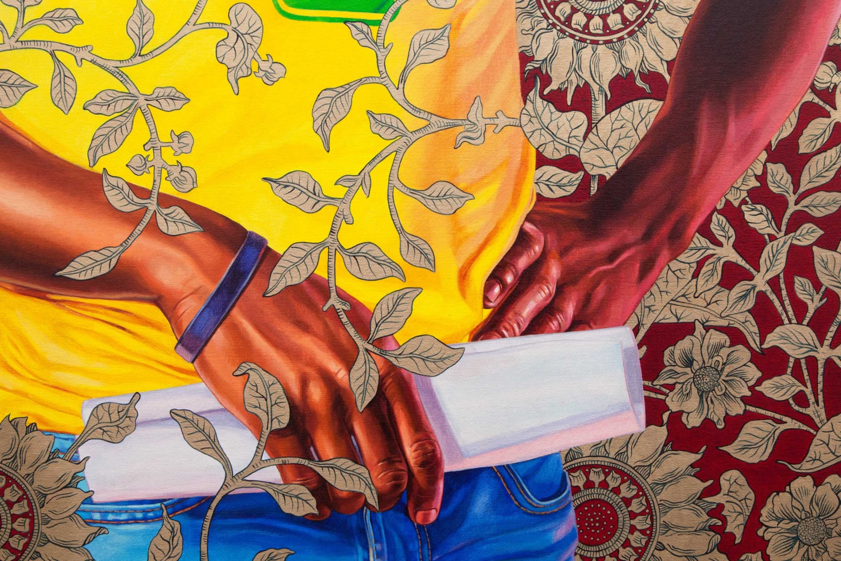 Kehinde Wiley, Portrait of Teddy Siemogne, 2015