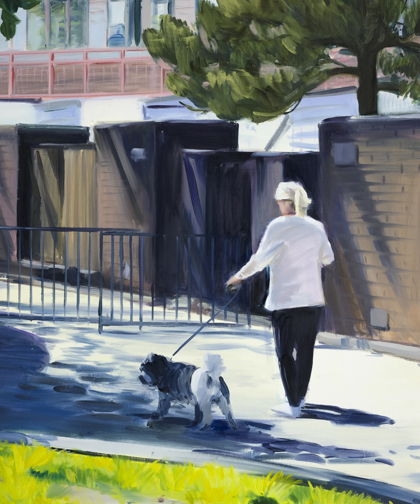 Caroline Walker Lyn walking Teddy, 2021