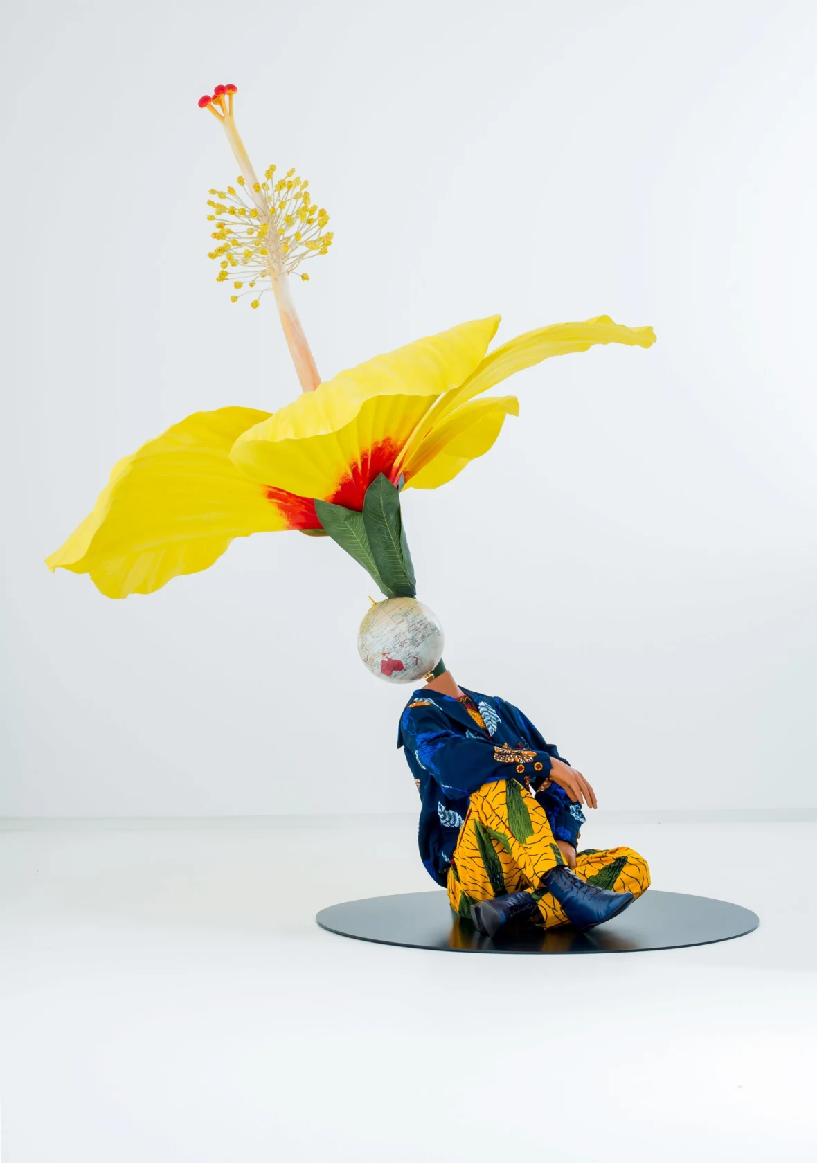 Yinka Shonibare, Boy Sitting Beside Hibiscus Flower, 2015