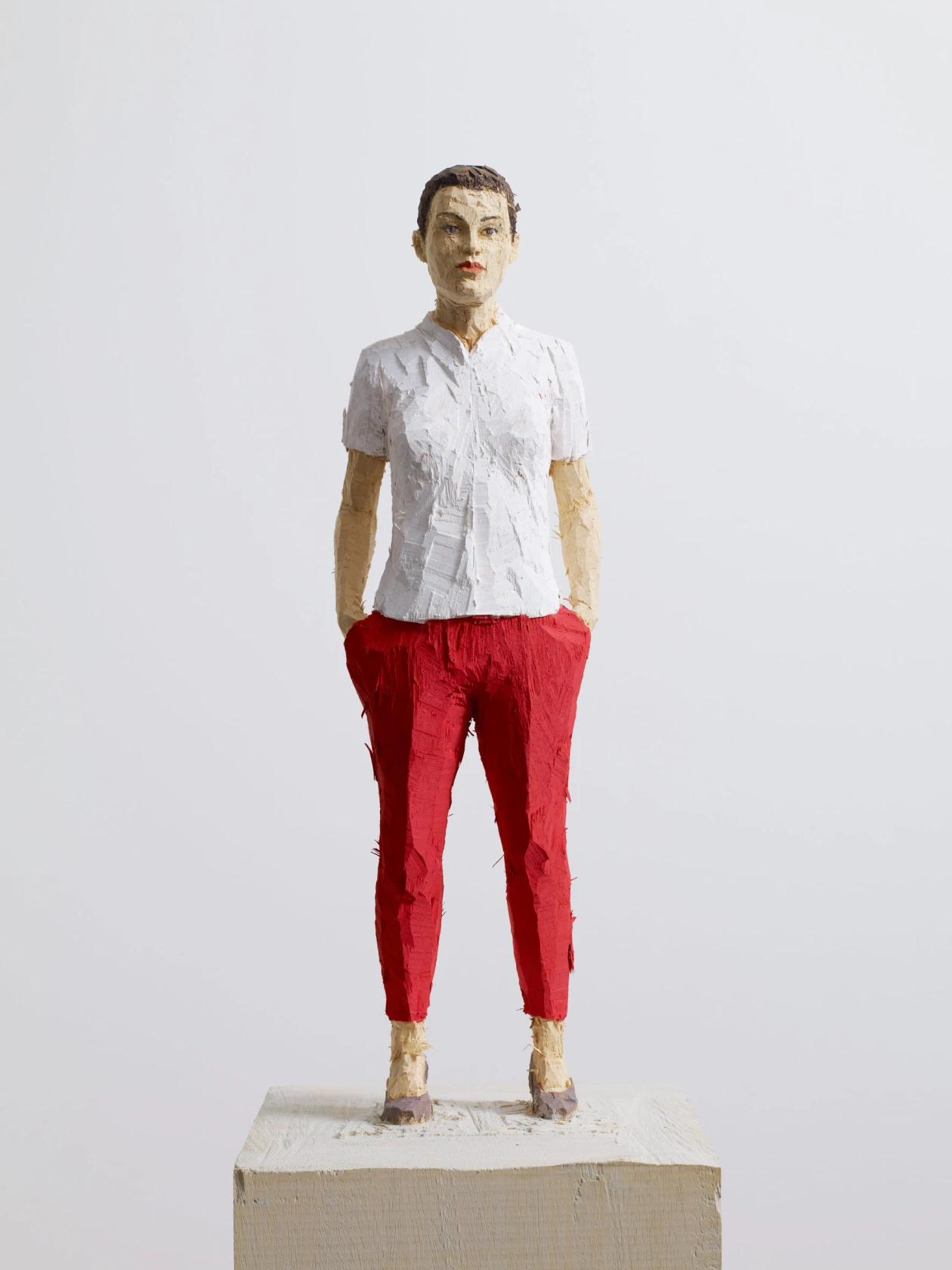 Stephan Balkenhol, Woman with Red Trousers, 2013