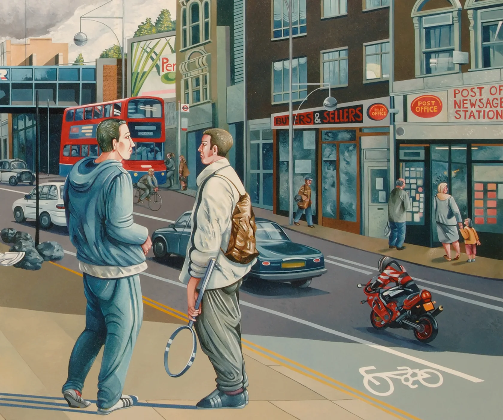 Caroline Coon, Ladbroke Grove: He reads her card in the newsagent's window, 2005