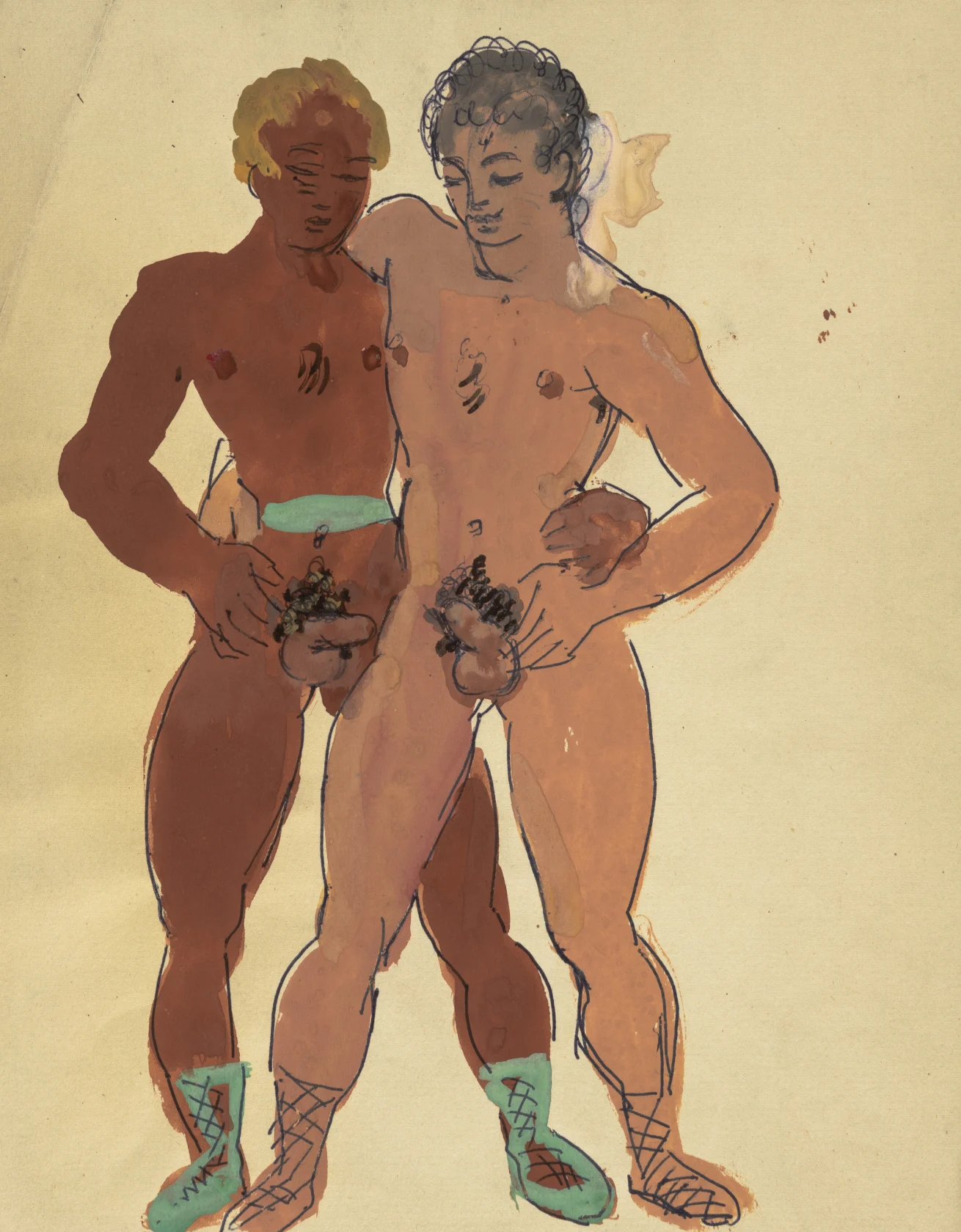 Duncan Grant Untitled - two figures, c. 1940s-1950s