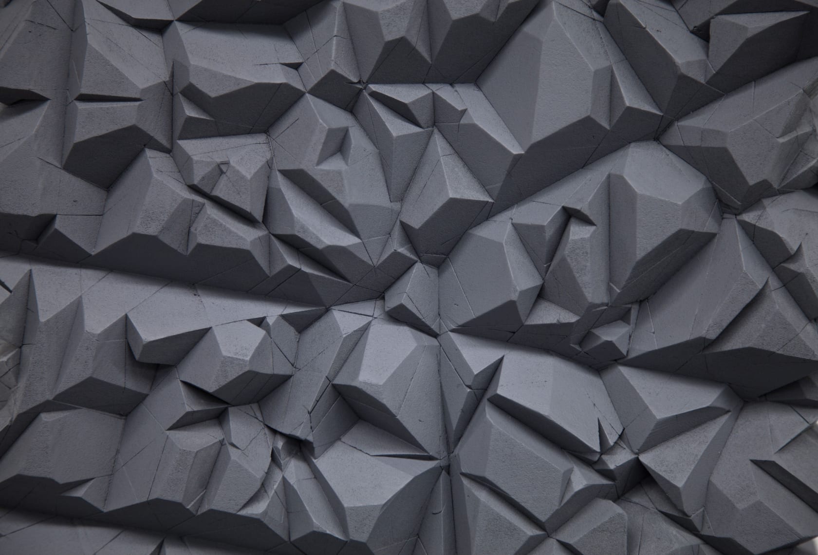 Tom Friedman, Untitled (Grey Cube on Wall), 2015