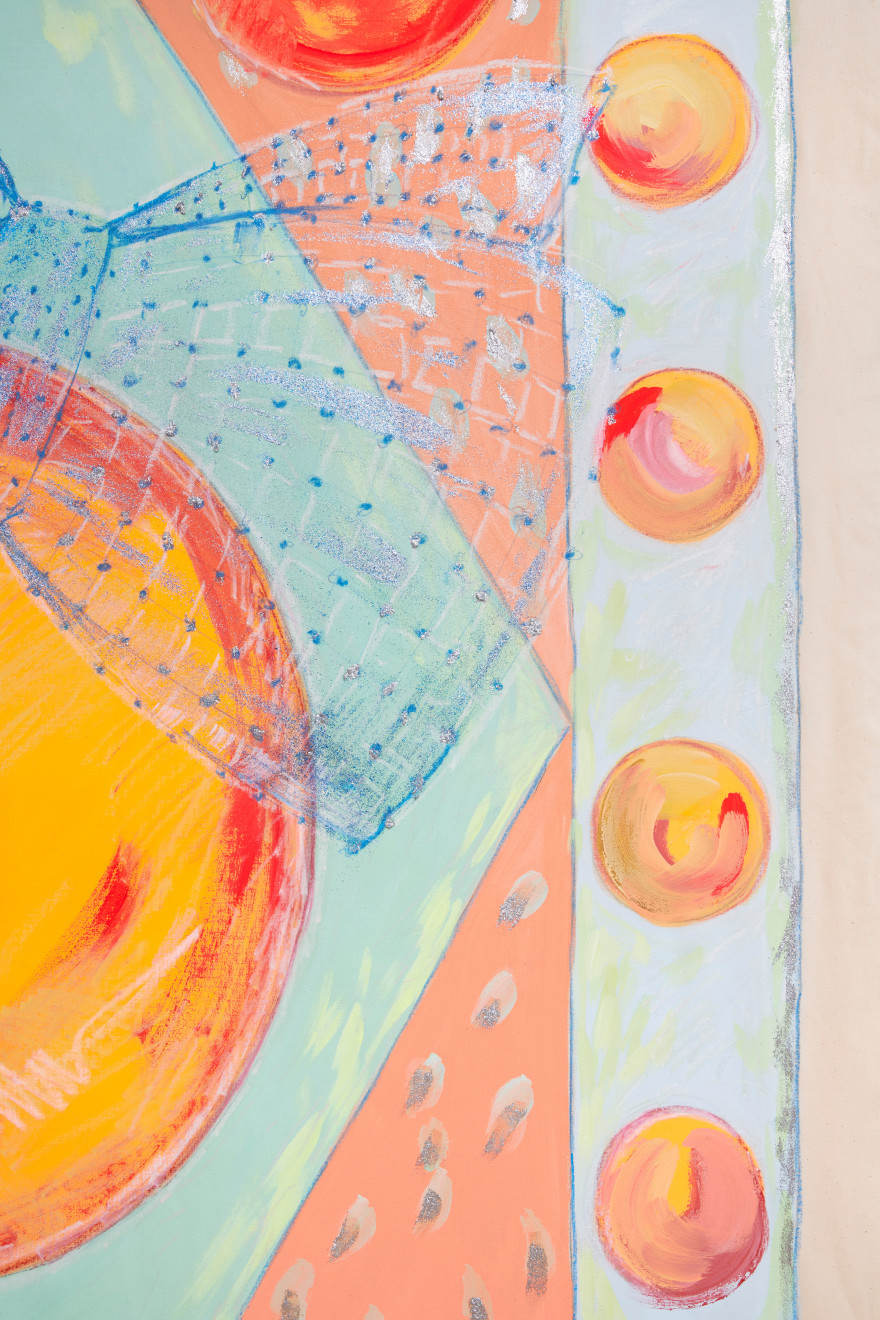 Renate Bertlmann, Orangenteppich [Orange Carpet] - magic carpet, 1992