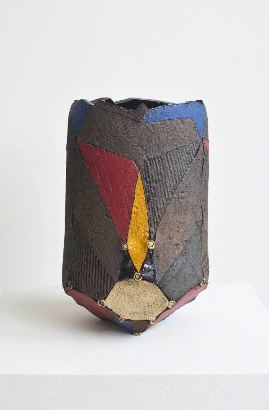 Andile Dyalvane, Scarified Cylinder Diamond medium vase , 2014