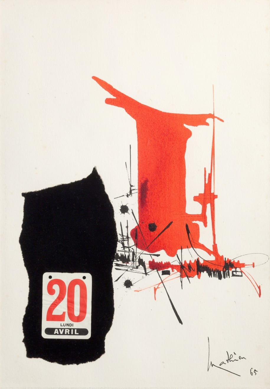 Georges Mathieu, Composizione, 1965