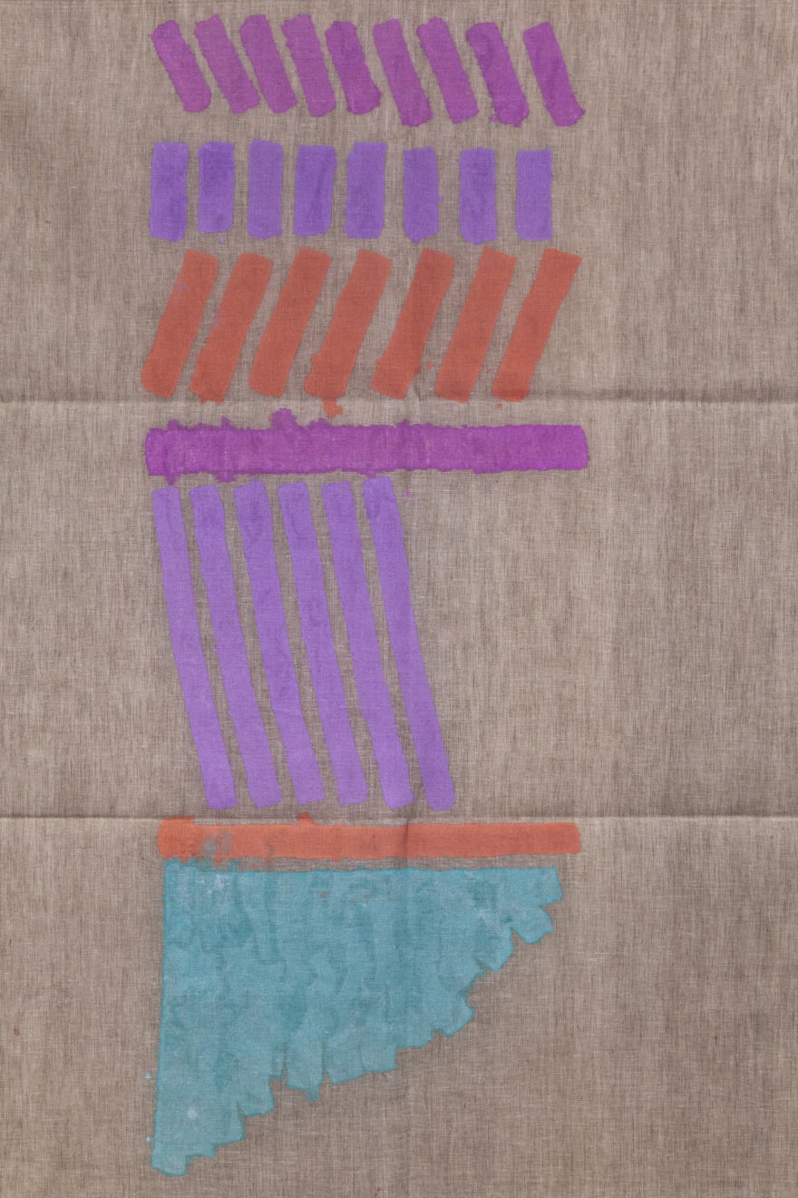 Giorgio Griffa, Sette segni, 1979