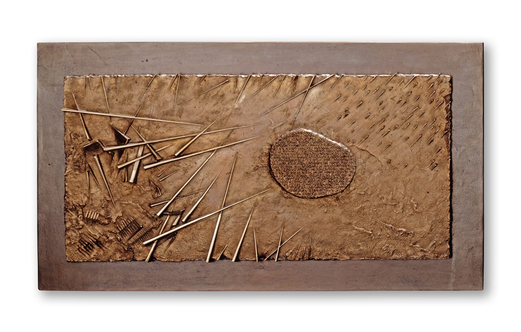 Arnaldo Pomodoro, Frammento II, da L'Arte dell'uomo primordiale di Emilio Villa, 2004