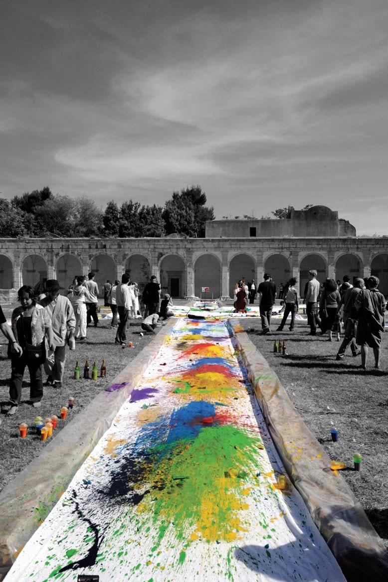 Shozo Shimamoto, Performance Certosa di Capri, 2008