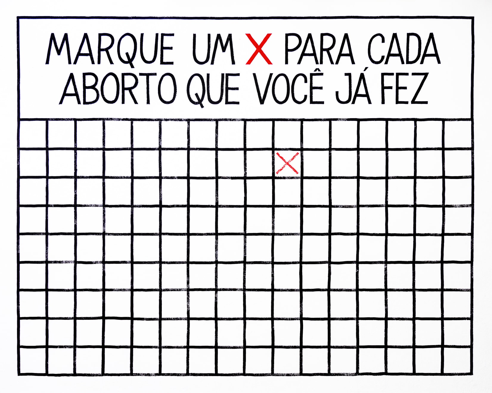 Aleta Valente, Marque um X para cada aborto que você já fez, 2019