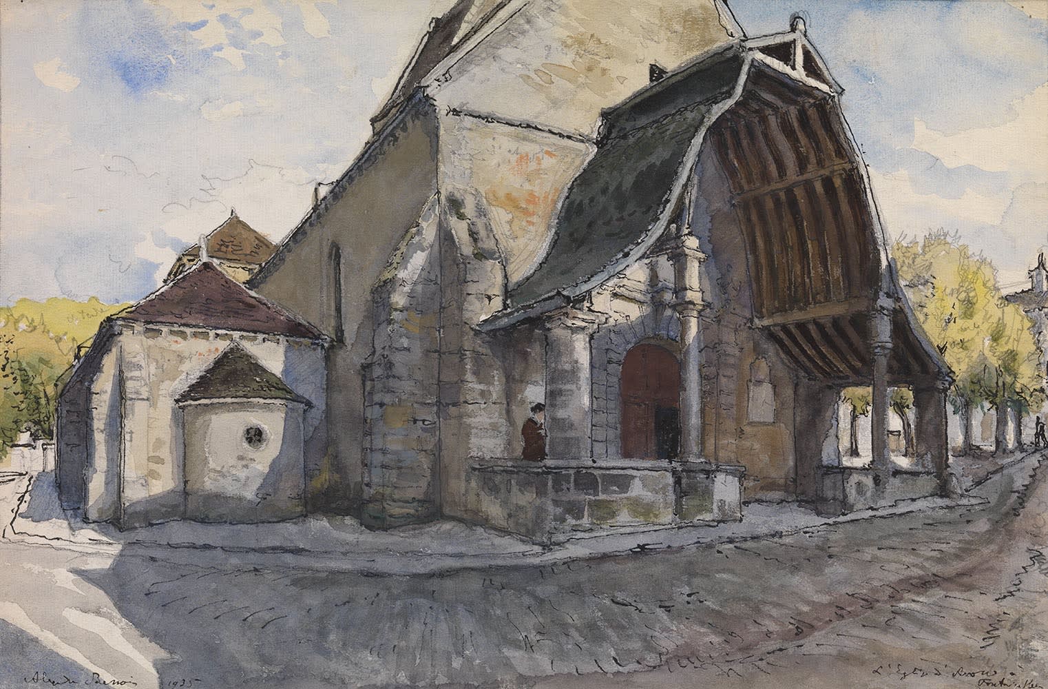 Alexandre Nikolayevich Benois, The Church d'Avon at Fontainbleau, 1935