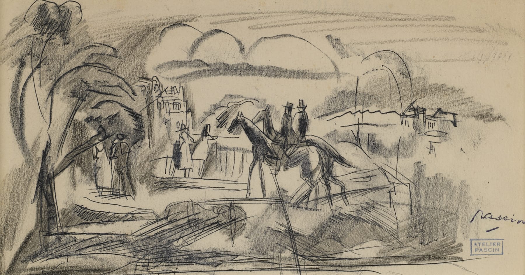 Jules Pascin, Riders, 1915 | Aktis Gallery