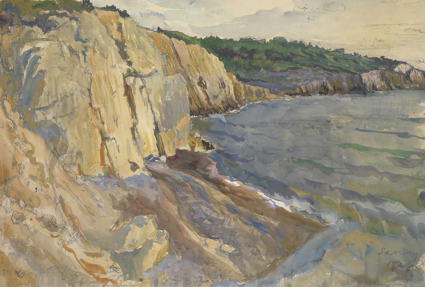 Alexandre Nikolayevich Benois, The View of the Cliffs at Sanary, 1927