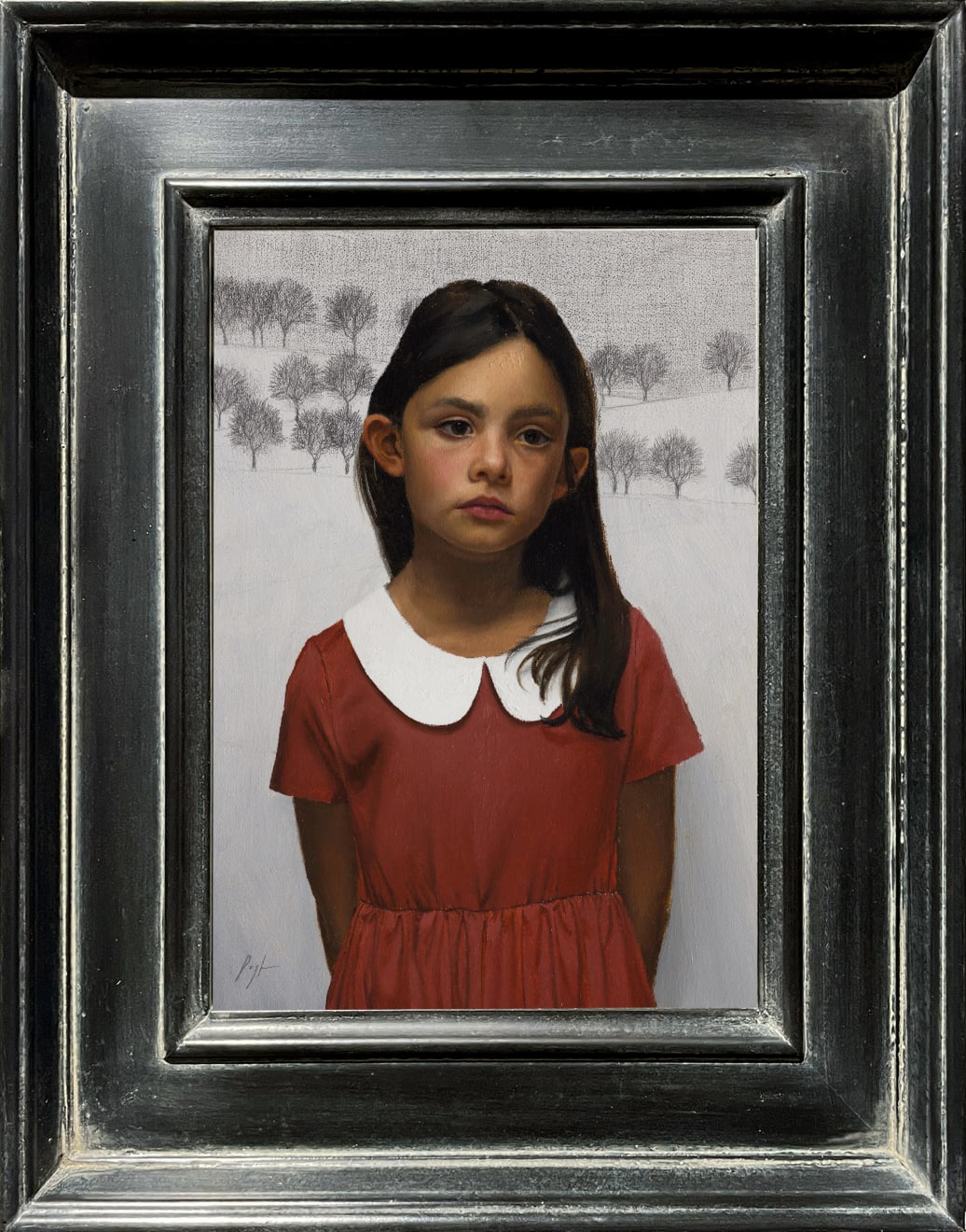Mark R. Pugh, Girl and a Snowy Meadow, 2024
