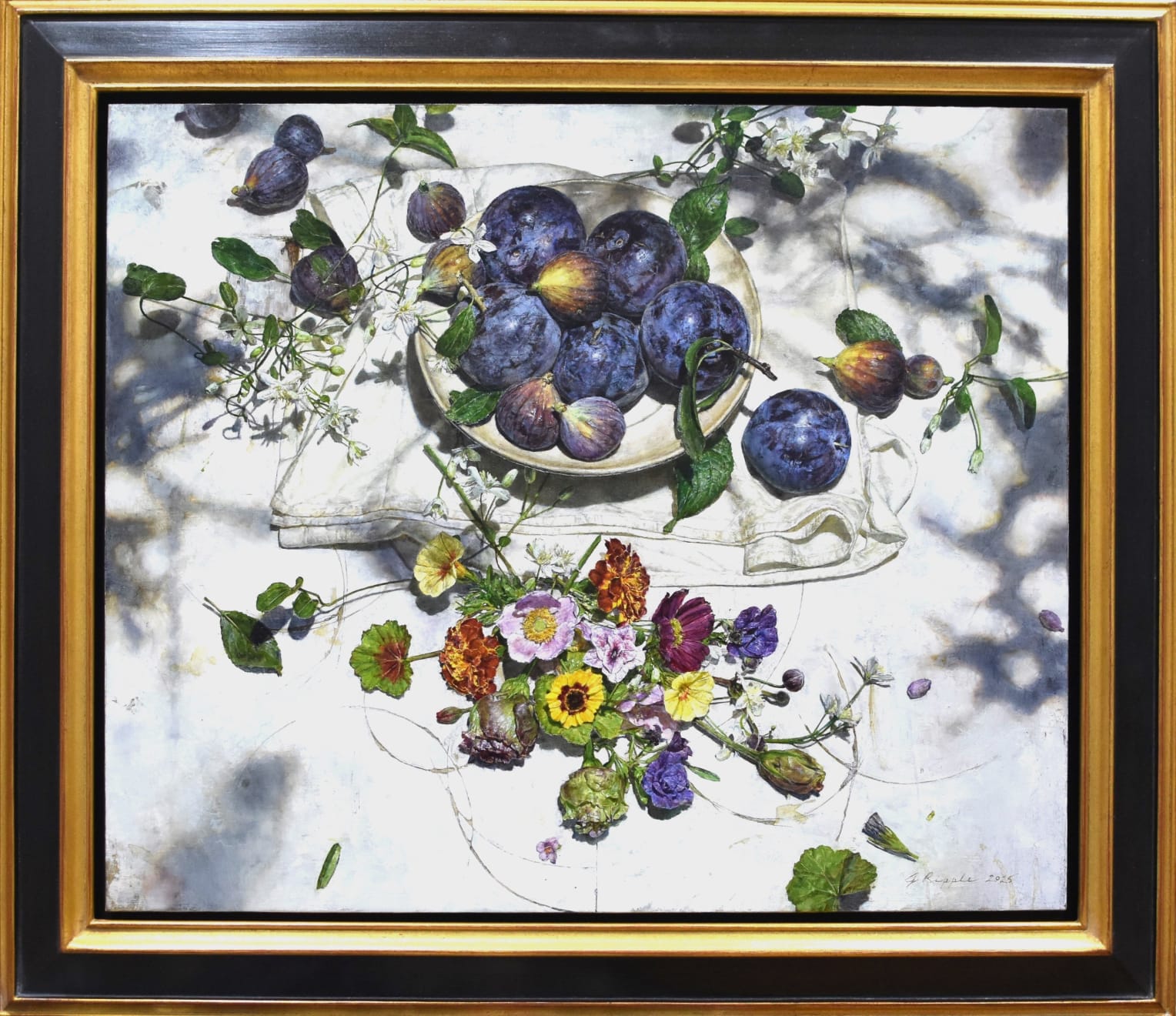 Jeffrey Ripple, Plums, Figs and August Flowers, 2025