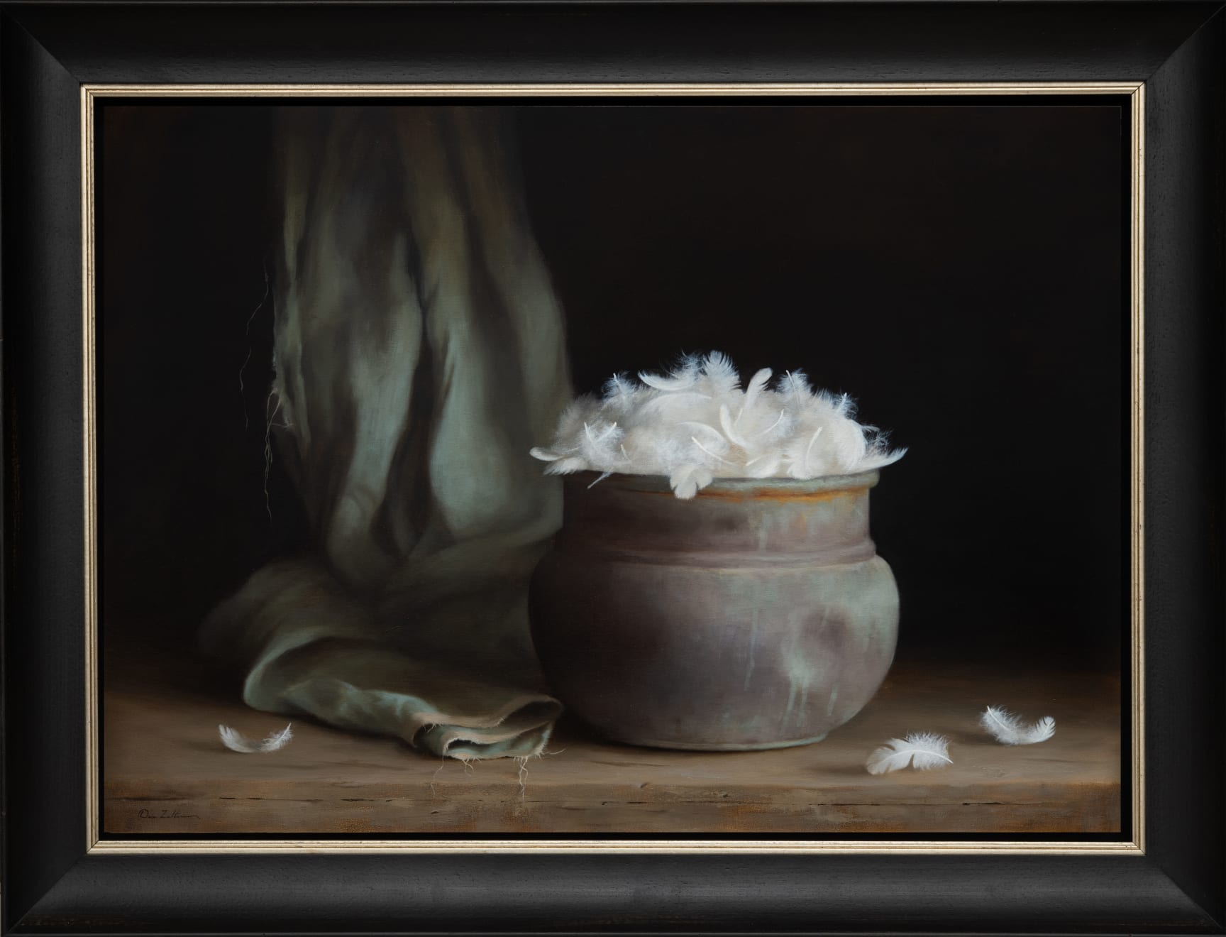 Dana Zaltzman, Copper Vessel and Feathers, 2022