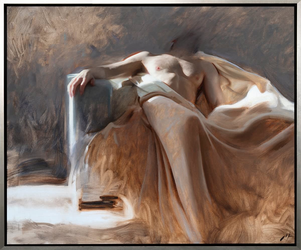 Nick Alm, Man in Sofa, 2024