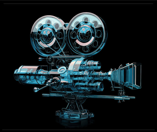 Jeff Bartels, Glass Silent Movie Camera, 2019