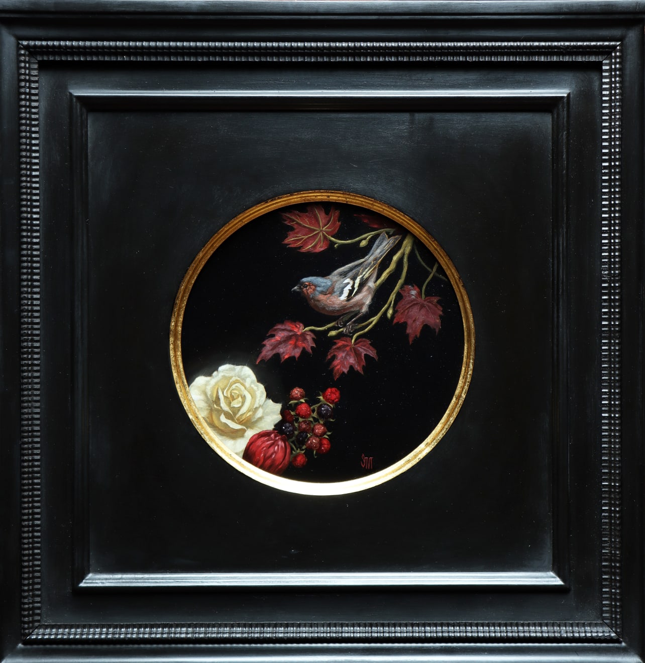 Sarah Margaret Gibson, Chaffinch and Autumn Flora, 2023