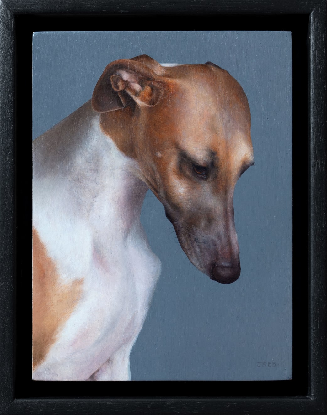 Jane Beharrell, Whippet Head, Blue, 2023