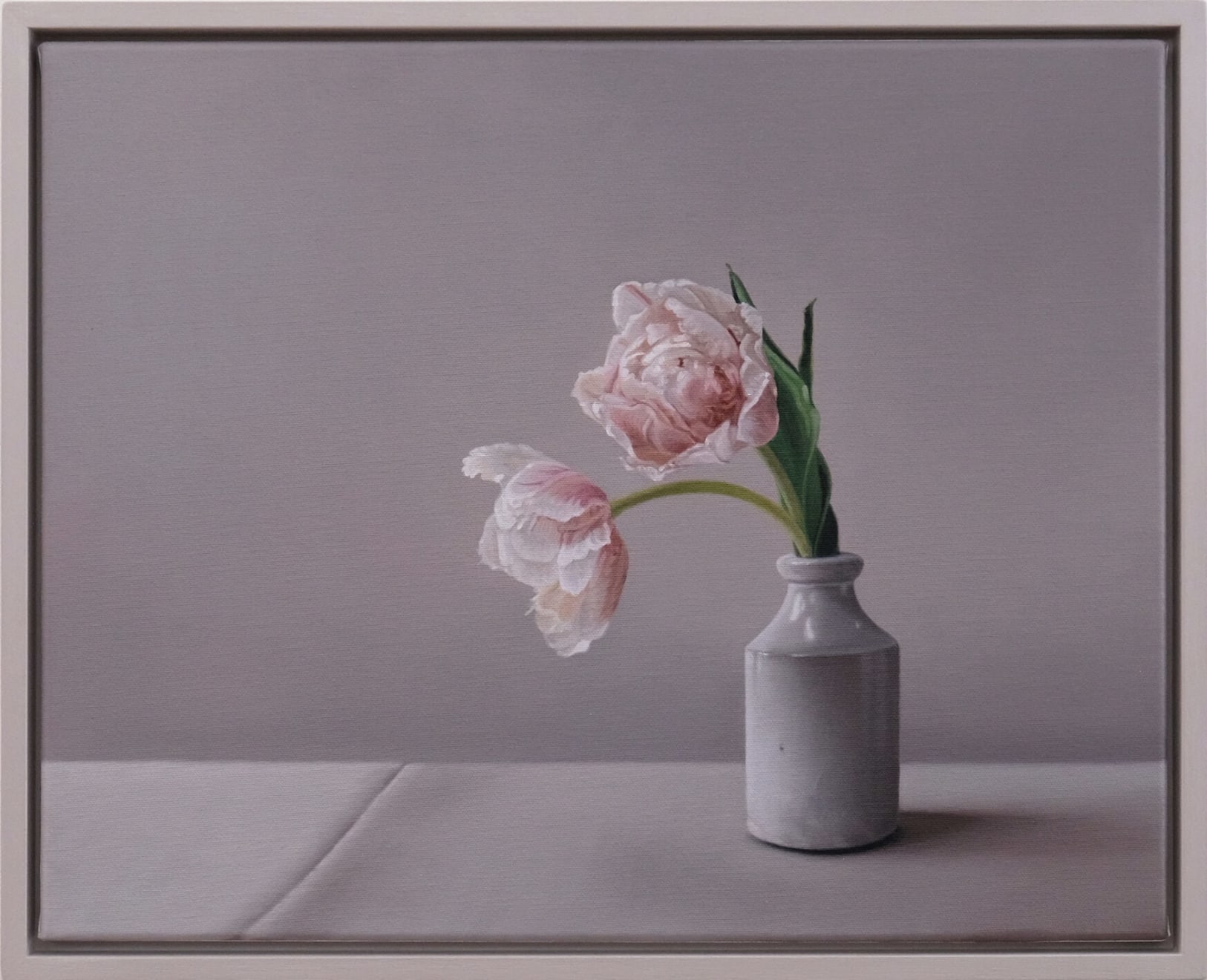 Jo Barrett, Tulips and Stoneware Bottle , 2024