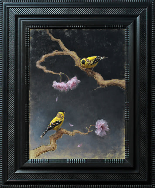 Sarah Margaret Gibson, Gold Finches and Cherry Blossoms, 2020