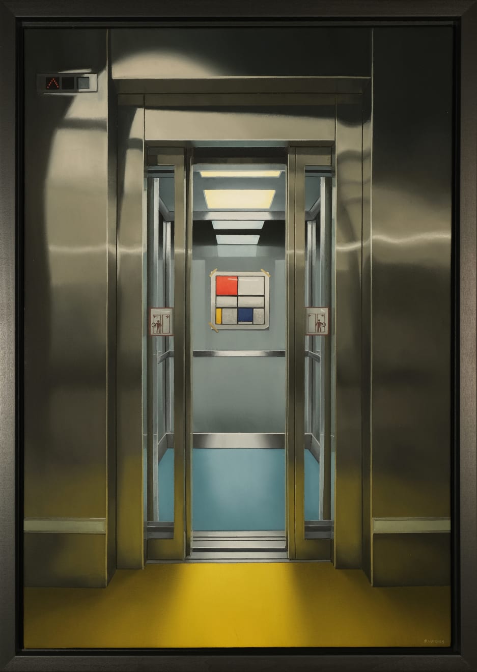 Peter Harris, Elevator with Mondrian, 2023