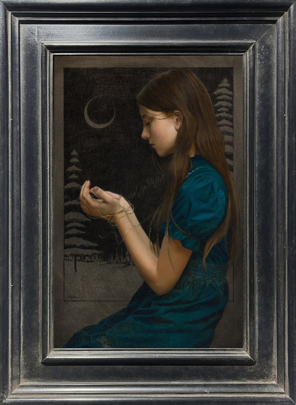 Mark R. Pugh, Girl with Twine (Winter Night), 2024