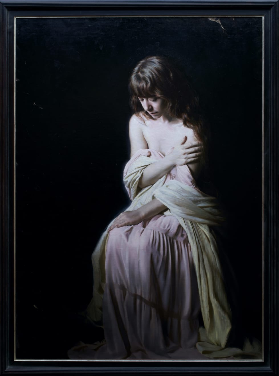 Carla Paine, Woman in a Blush Rose Dress, 2024