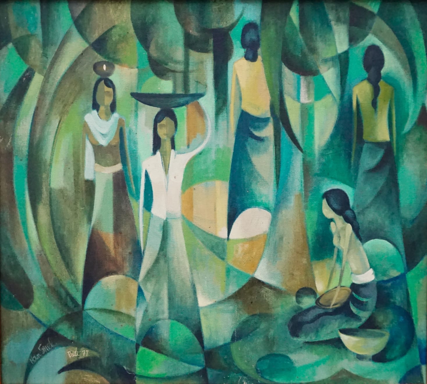 Han Snel, Market Scene in Bali, 1977