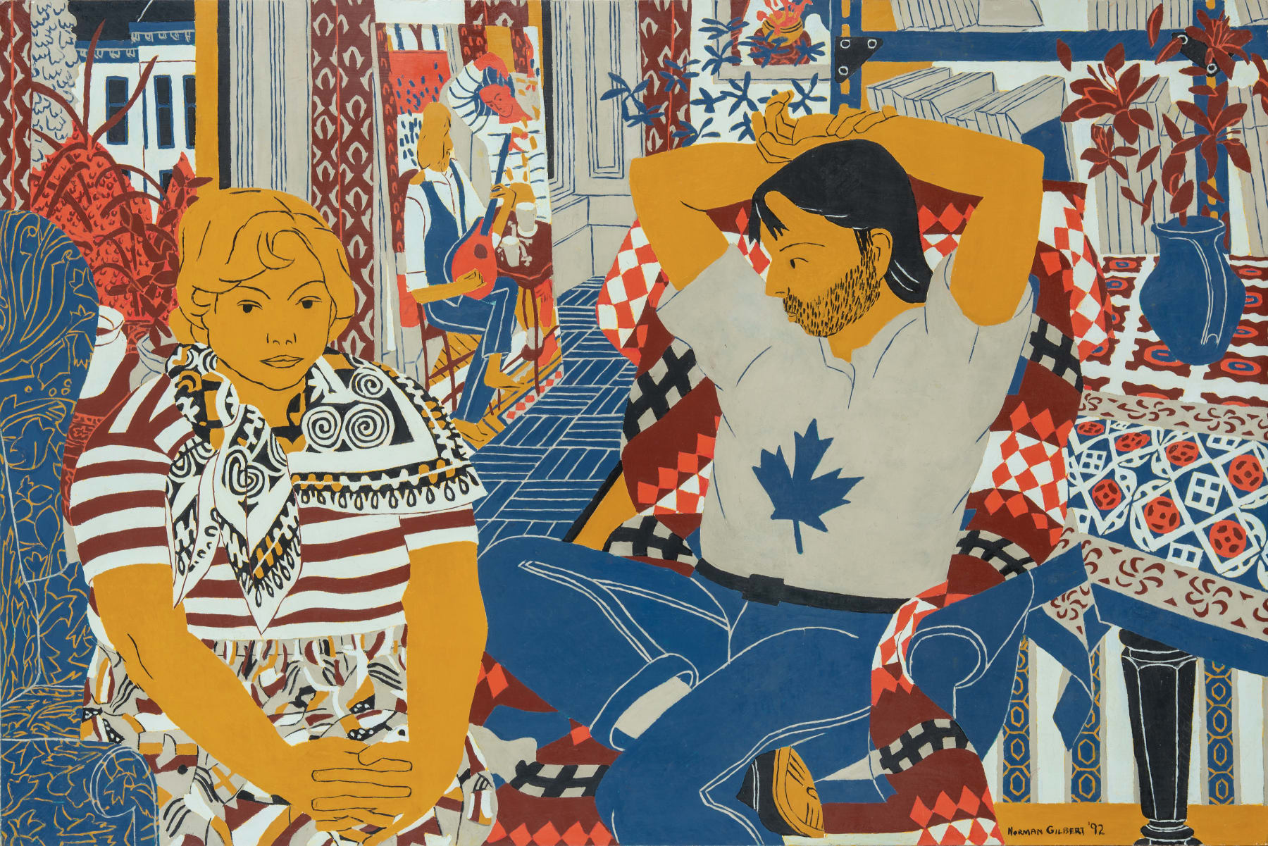 Norman Gilbert, Pat with Scarf Daniel with Maple Leaf, 1992