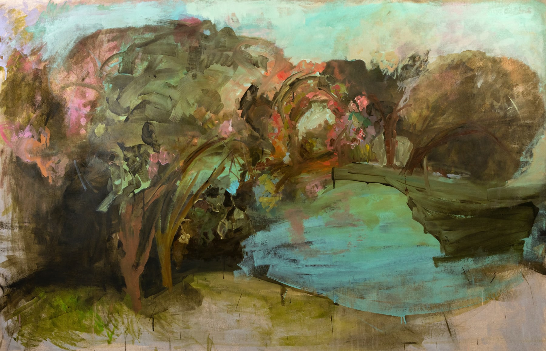 Elaine Speirs, Two Ladies Under Rose Arch, 2022
