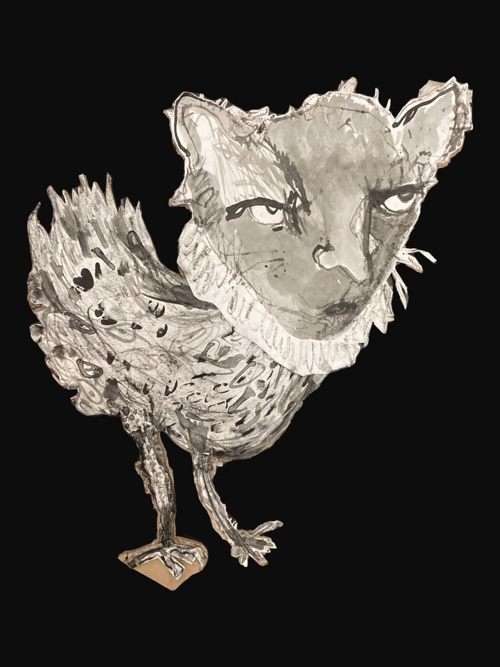 Madeleine Wood, Creature cut-out (Puss), 2023