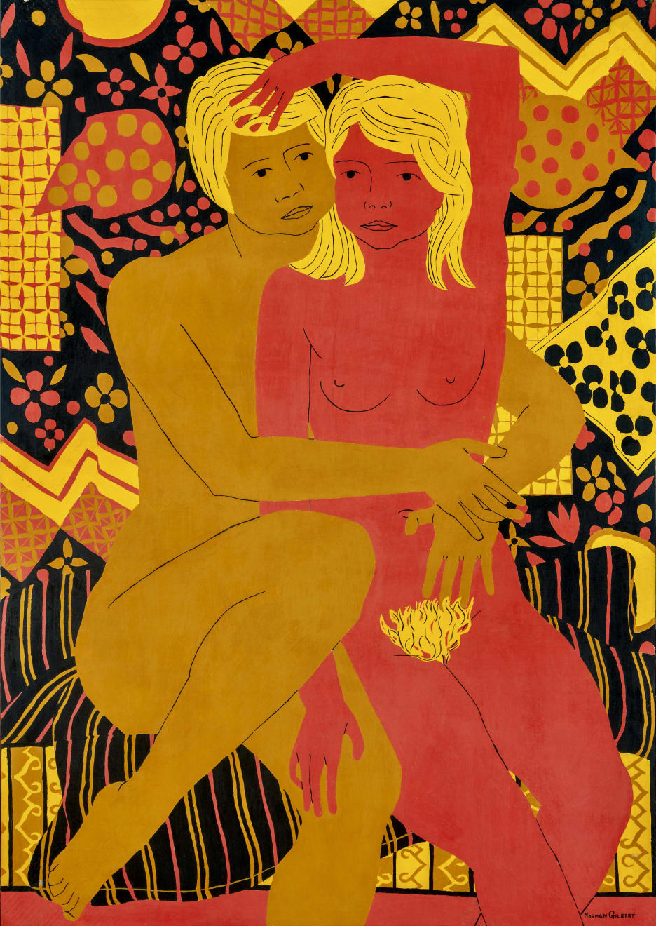 Norman Gilbert, Ocher Boy and Pink Girl, 1998