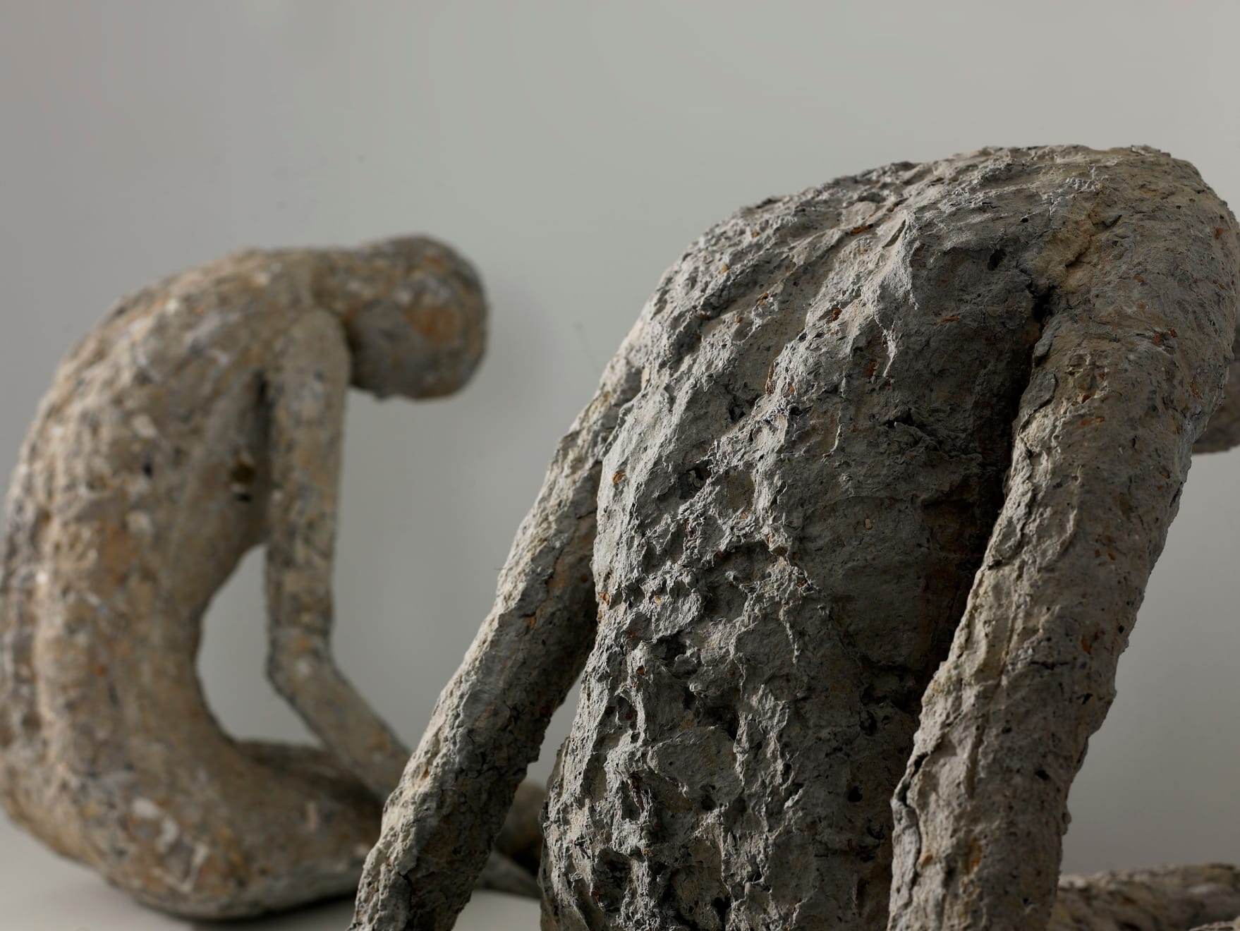 The detail of papier mache material of the sculpture.