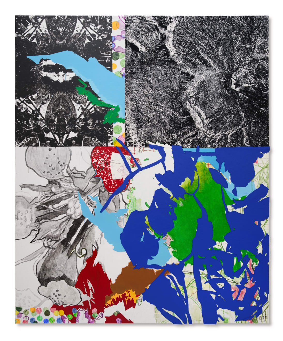 毕蓉蓉 Bi Rongrong, 四叶纹门 · 倒影—绘画拼贴 A Quatrefoil Patterned Door · Reflection—Collage on Canvas, 2024