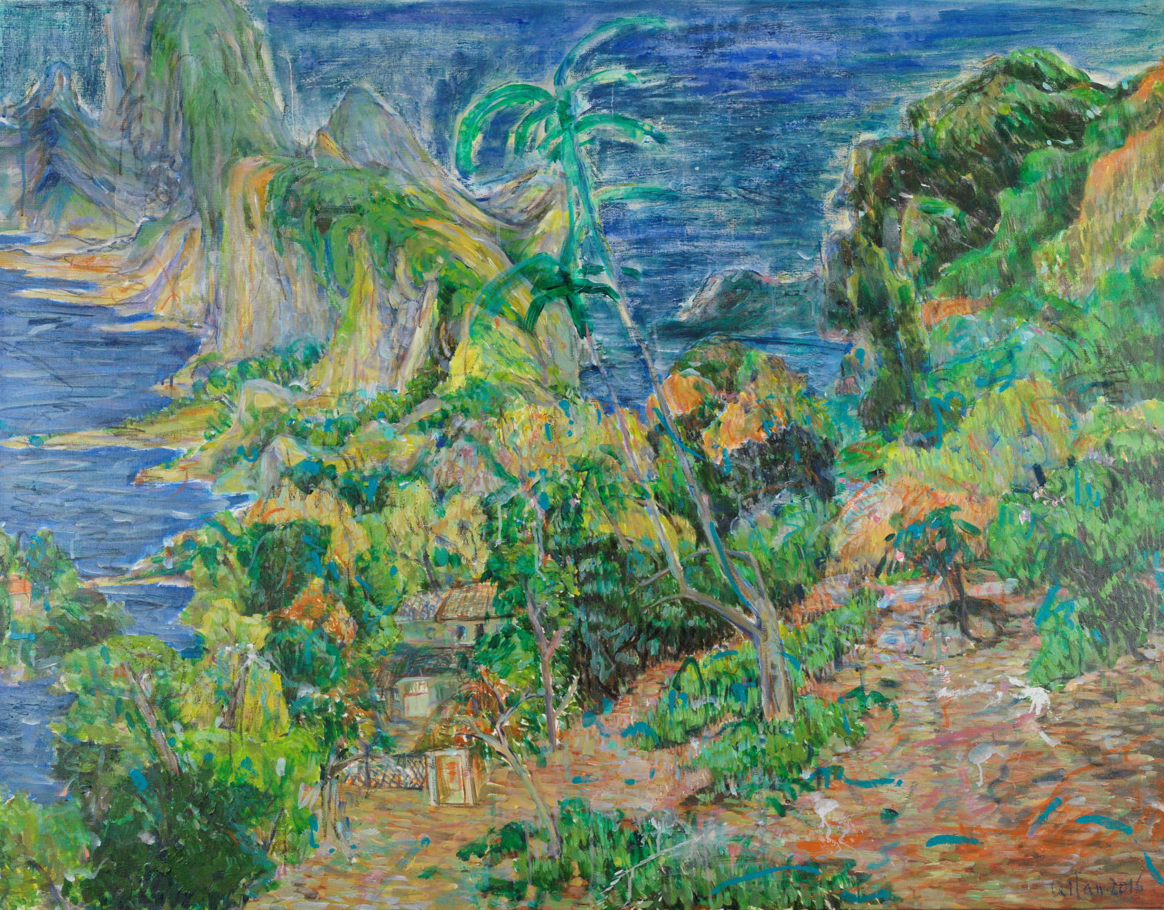 漆澜 Qi Lan, 花溪渔隐 | Fishing in the Stream, 2016