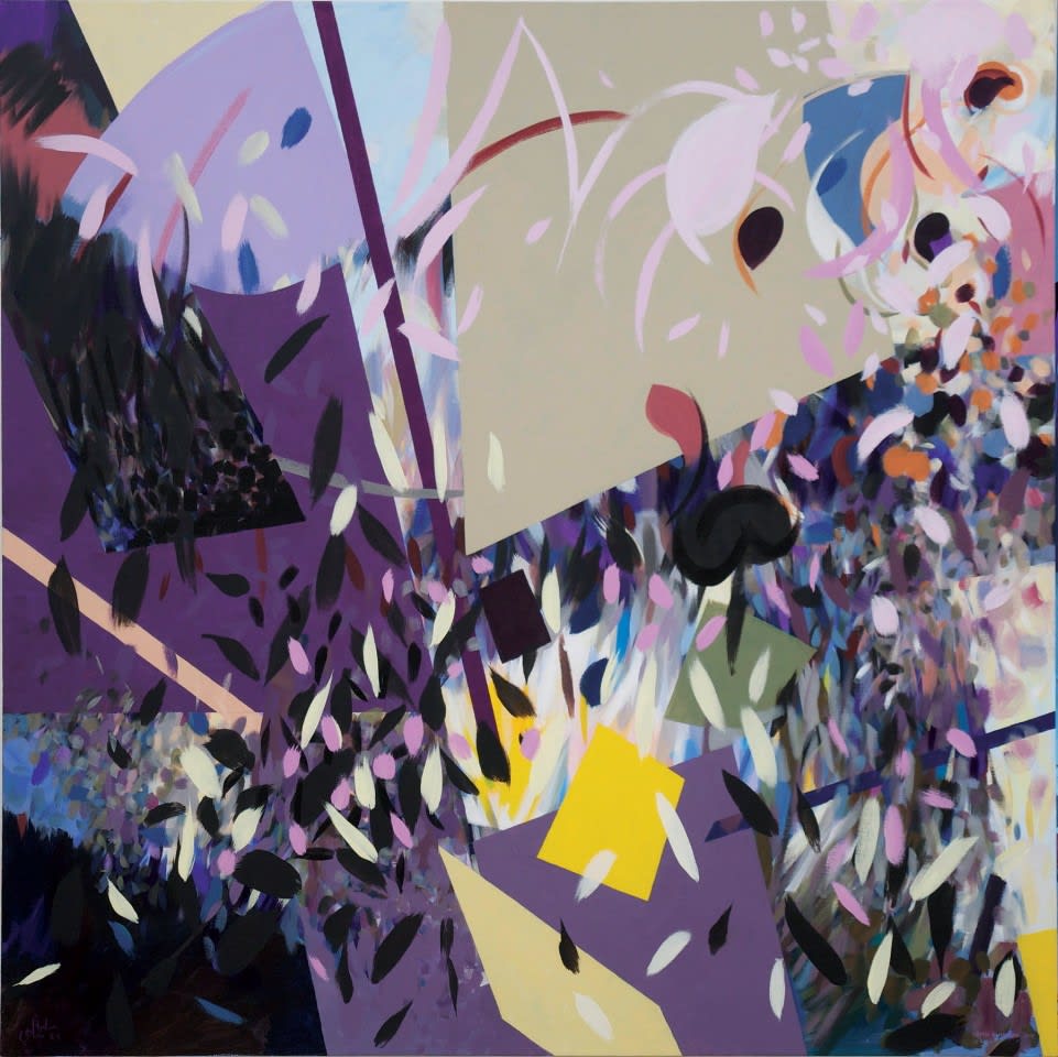 Samia Halaby, Pedestrians and The High Rising City, 2011