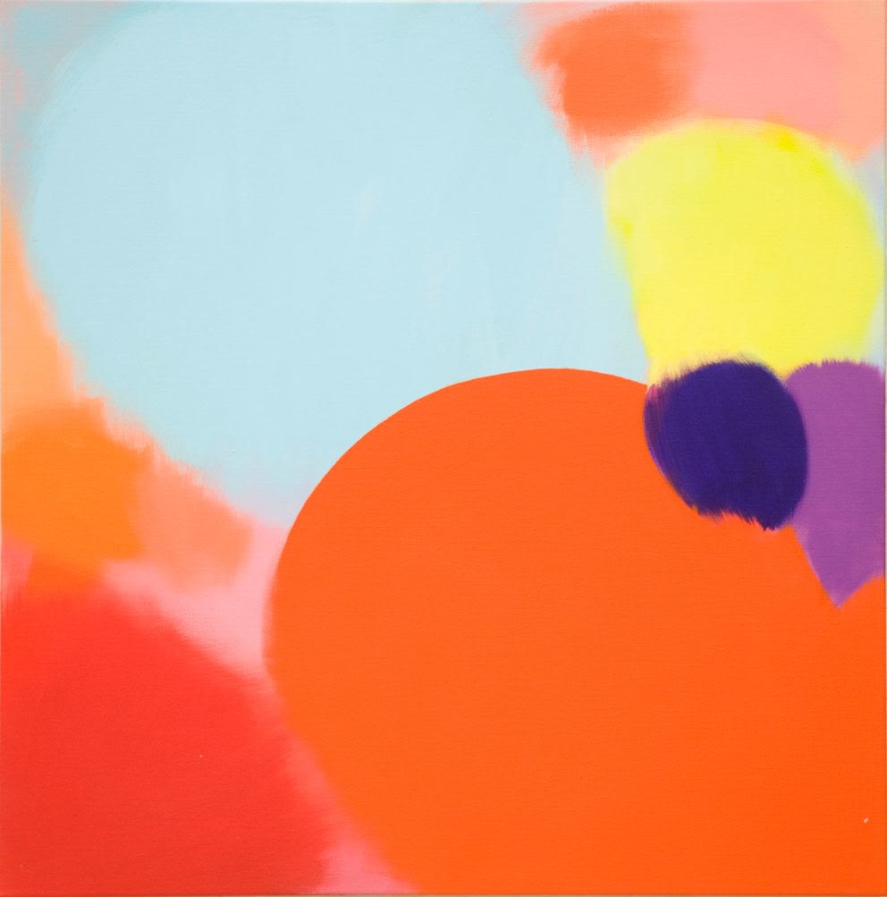 Samia Halaby, Orange Kiss with Sky, 2015
