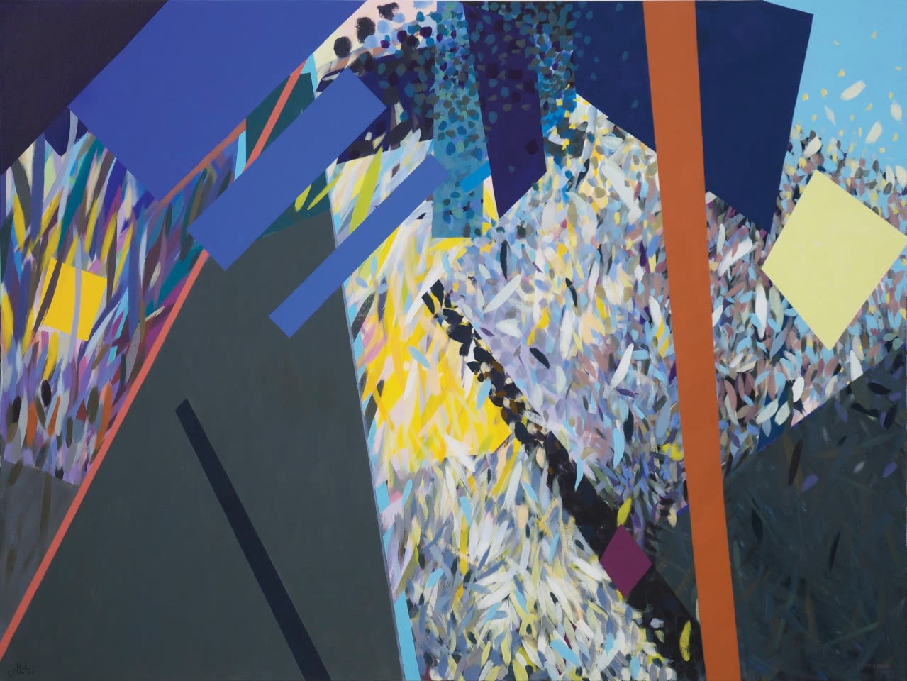 Samia Halaby, Three Squares Pyramid, 2011