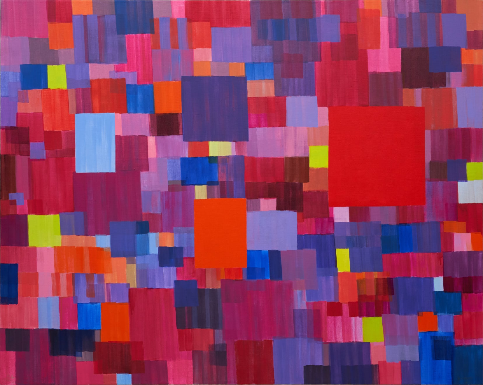 Samia Halaby, The Red One, 2018