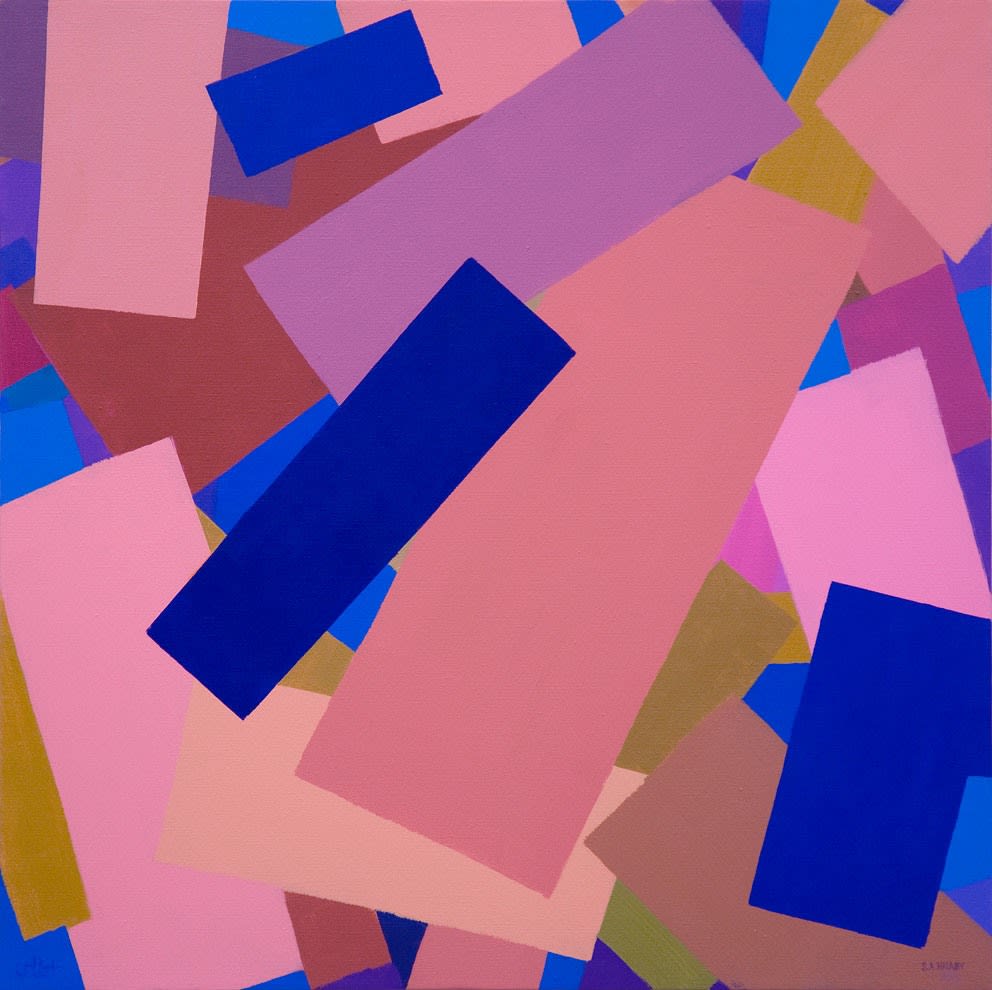 Samia Halaby, Brick City at Night, 2015