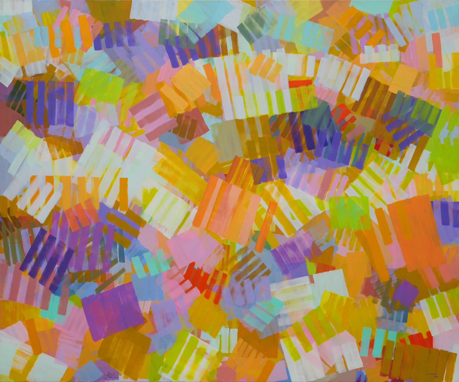 Samia Halaby, Interpenetrating Transparencies, 2017